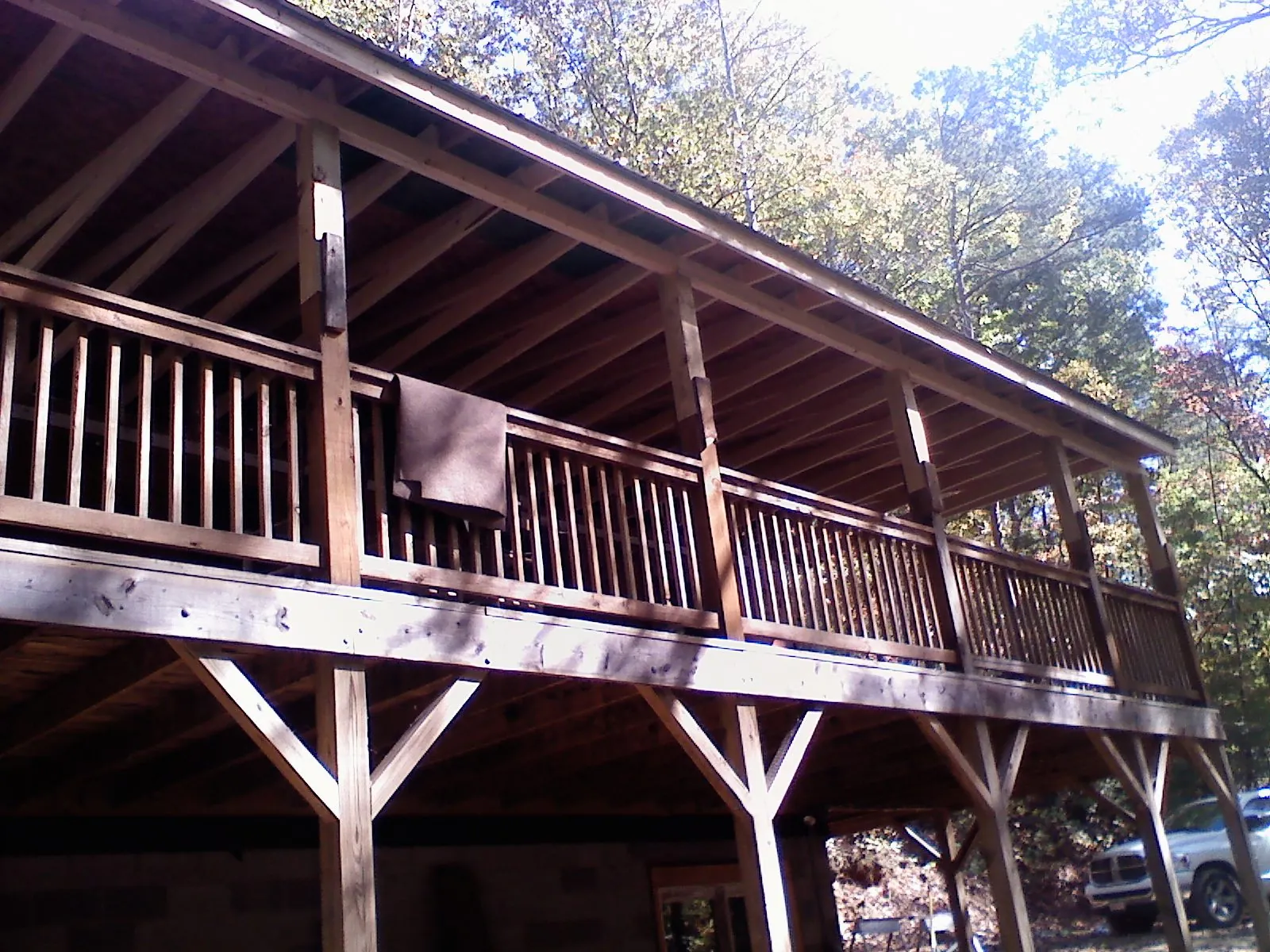 Timber framing under a new elevated porch and deck — Roof Leak Repair in Barryville by Roofing Brothers